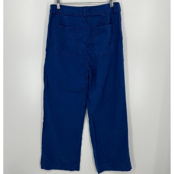 Sundance Pants Women's‎ Size 10 Blue Wide Leg High Rise Straight Linen Blend - Picture 7 of 13